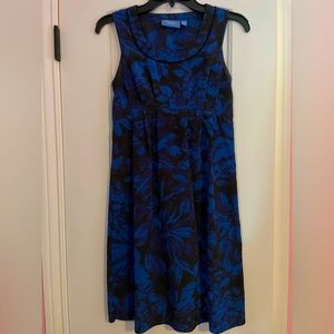 SimplyVera blue/black print dress, size 2
